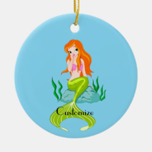 Niedlicher RedkopfMermaid Thunder_Cove Keramik Ornament