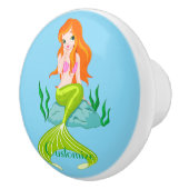 Niedlicher RedkopfMermaid Thunder_Cove Keramikknauf (Rechts)