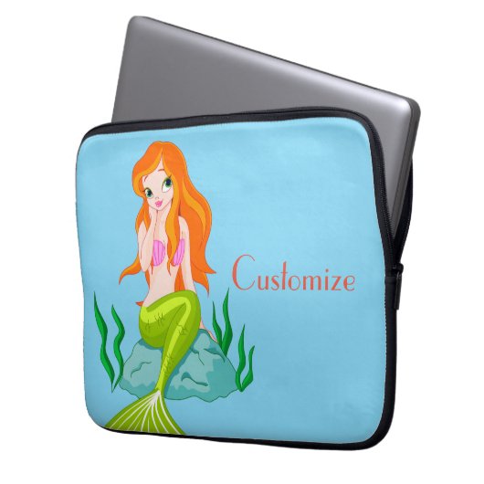 Niedlicher RedkopfMermaid Thunder_Cove Laptopschutzhülle (Vorderseite Links)