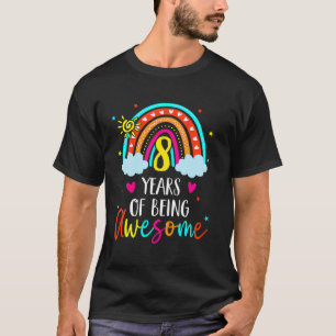 Niedlicher Regenbogen 8. Geburtstag 8 Jahre alte M T-Shirt