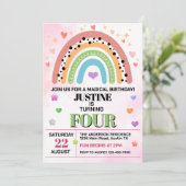 Niedlicher Regenbogen aller Altersgruppen Geburtst Einladung (Stehend Vorderseite)