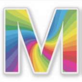 Niedlicher Regenbogen Alphabet Aufkleber (Vorderseite)