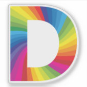Niedlicher Regenbogen Alphabet D Aufkleber (Vorderseite)