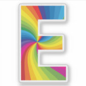 Niedlicher Regenbogen Alphabet E Aufkleber (Vorderseite)