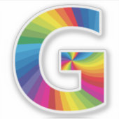 Niedlicher Regenbogen Alphabet G Aufkleber (Vorderseite)