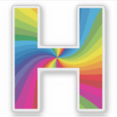 Niedlicher Regenbogen Alphabet H Aufkleber (Vorderseite)