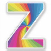 Niedlicher Regenbogen Alphabet Z Aufkleber (Vorderseite)