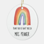 Niedlicher Regenbogen Aquarell Dankeschön Keramik Ornament (Links)
