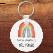 Niedlicher Regenbogen Aquarell Dankeschön Schlüsselanhänger (Vorderseite)