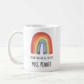 Niedlicher Regenbogen Aquarellfarben Dank Geschenk Kaffeetasse (Links)