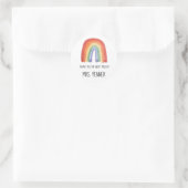 Niedlicher Regenbogen Aquarellfarben Dank Geschenk Runder Aufkleber (Tasche)