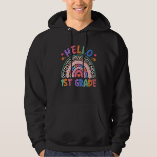 Niedlicher Regenbogen aus Leopard Hallo Erster Tag Hoodie