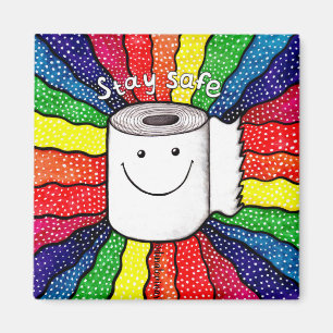 Niedlicher Regenbogen Bleibe sicheres Toilettenpap Magnet
