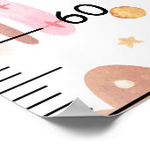 Niedlicher Regenbogen Boho Growth Chart Centimeter Poster (Ecke)