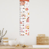 Niedlicher Regenbogen Boho Growth Chart Centimeter Poster (Küche)