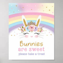 Niedlicher Regenbogen Bunny 1. Geburtstag Sweet Le Poster