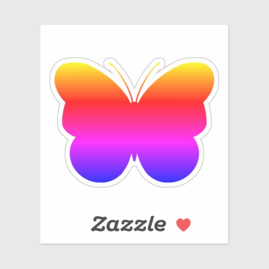 Niedlicher Regenbogen-Butterfly-Schnitt aus Vinyl  Aufkleber (Blatt)