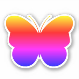 Niedlicher Regenbogen-Butterfly-Schnitt aus Vinyl  Aufkleber