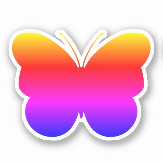 Niedlicher Regenbogen-Butterfly-Schnitt aus Vinyl  Aufkleber (Vorderseite)
