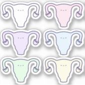 Niedlicher Regenbogen-Cartoon Ovarien Aufkleber (Vorderseite)