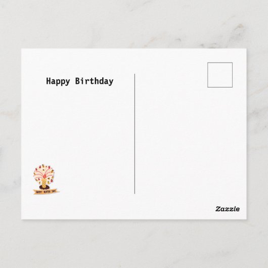 Niedlicher Regenbogen-Cartoon Postkarten Geburtsta (Rückseite)