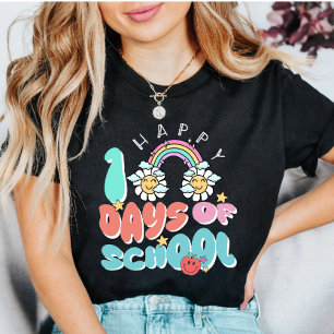 Niedlicher Regenbogen Daisies Happy 100 Days of Sc T-Shirt