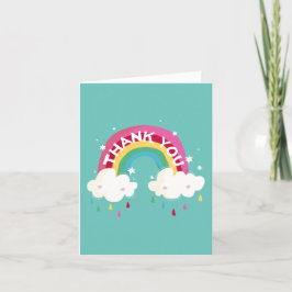 Niedlicher Regenbogen Dankeschön Karte