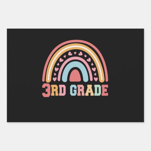 niedlicher Regenbogen der dritten Klasse zurück zu Geschenkpapier Set (Vorderseite)