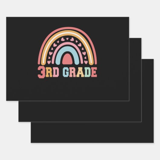 niedlicher Regenbogen der dritten Klasse zurück zu Geschenkpapier Set (Set)