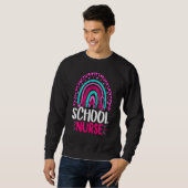 Niedlicher Regenbogen der Leopardenschule zurück z Sweatshirt (Vorne ganz)