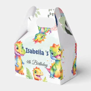 Niedlicher Regenbogen Dinosaur Happy Birthday Part Geschenkschachtel