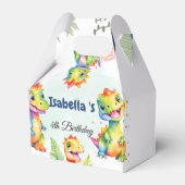 Niedlicher Regenbogen Dinosaur Happy Birthday Part Geschenkschachtel (Vorderseite)
