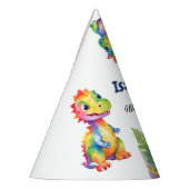 Niedlicher Regenbogen Dinosaur Happy Birthday Part Partyhütchen (Links)