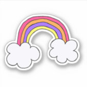 Niedlicher Regenbogen Doodkleber Aufkleber (Vorderseite)
