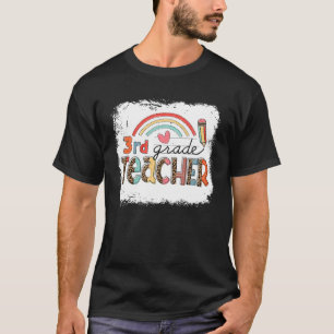 Niedlicher Regenbogen Dritter Schulleiter Leopard T-Shirt