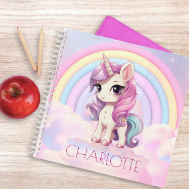Niedlicher Regenbogen Einhorn Custom Back to Schoo Notizblock