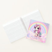 Niedlicher Regenbogen Einhorn Custom Back to Schoo Notizblock (Innenseite)