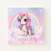 Niedlicher Regenbogen Einhorn Custom Back to Schoo Notizblock (Rückseite)