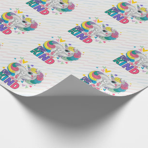 Niedlicher Regenbogen Einhorn eines Kind-Kindes Geschenkpapier