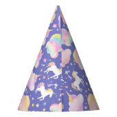 Niedlicher Regenbogen einhorn Geburtstag lila Kind Partyhütchen (Rückseite)