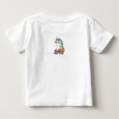 Niedlicher Regenbogen-Einhorn in Wasserfarbe Baby T-shirt (Rückseite)