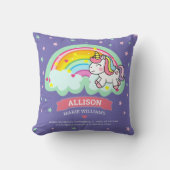 Niedlicher Regenbogen Einhorn Lila Geburtsstadien Kissen (Vorderseite)