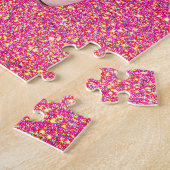 Niedlicher Regenbogen Einhorn Rosa Glitzer Name Puzzle (Seite)