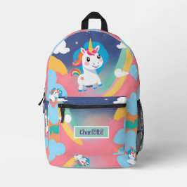 Niedlicher Regenbogen Einhorn Rosa Lila Gelb Bedruckter Rucksack