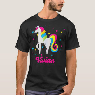Niedlicher Regenbogen Einhorn Rosa und Blau Person T-Shirt