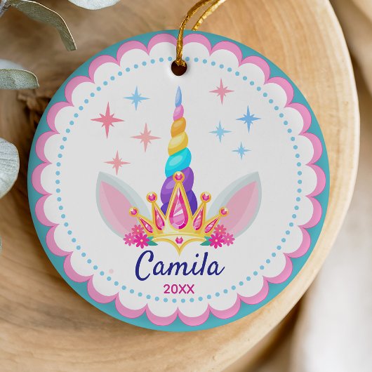 Niedlicher Regenbogen Einhornhorn mädchenhafter Fe Keramik Ornament