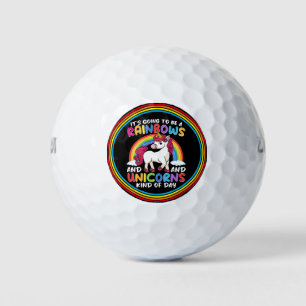 Niedlicher Regenbogen Einicorn Cool Geburtstag Zur Golfball
