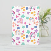 Niedlicher Regenbogen Einladung (Stehend Vorderseite)