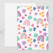 Niedlicher Regenbogen Einladung (Vorne/Hinten)