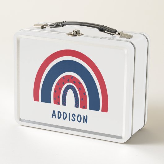 Niedlicher Regenbogen Einzigartiger Junge Personal Metall Brotdose (Vorderseite)